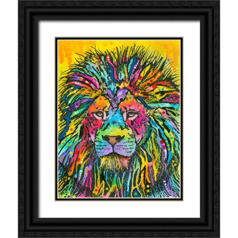 Lion Good Black Ornate Wood Framed Art Print with Double Matting by Dean Russo Collection