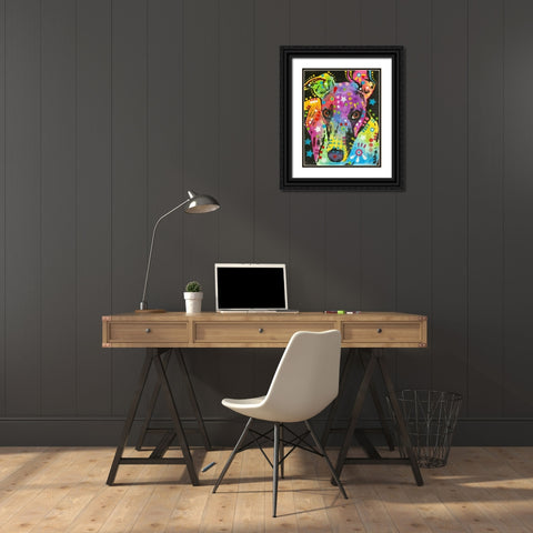 Curious Greyhound Black Ornate Wood Framed Art Print with Double Matting by Dean Russo Collection