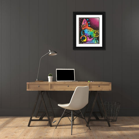 Huh? Black Ornate Wood Framed Art Print with Double Matting by Dean Russo Collection