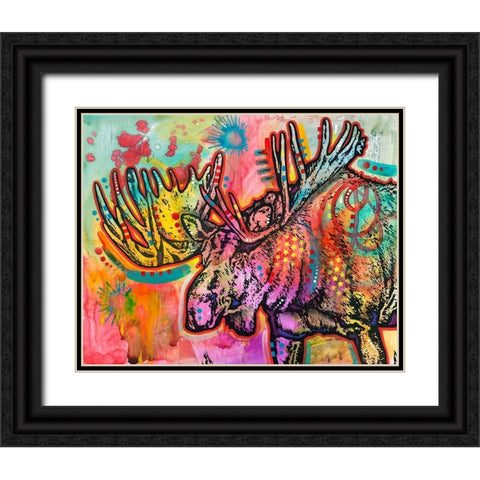 Bull Moose  Black Ornate Wood Framed Art Print with Double Matting by Dean Russo Collection