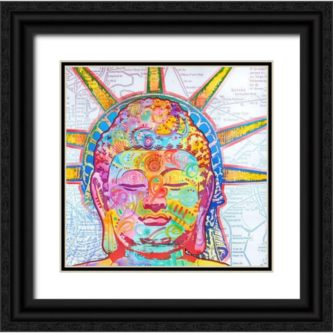 Buddha Liberty Black Ornate Wood Framed Art Print with Double Matting by Dean Russo Collection