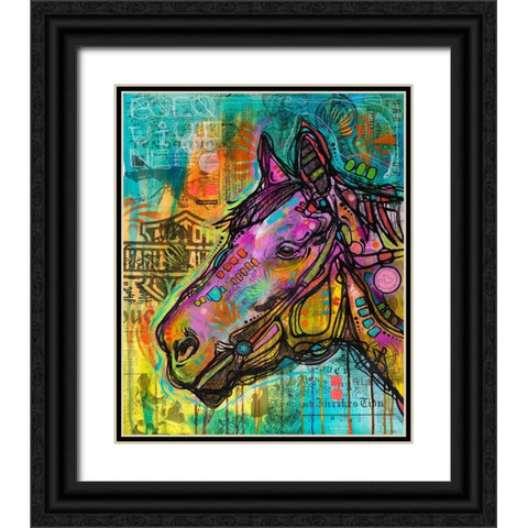 Horsepower Black Ornate Wood Framed Art Print with Double Matting by Dean Russo Collection