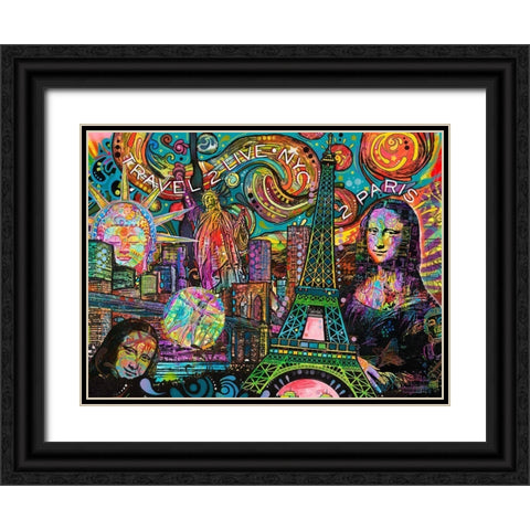 Iconic Travel Black Ornate Wood Framed Art Print with Double Matting by Dean Russo Collection