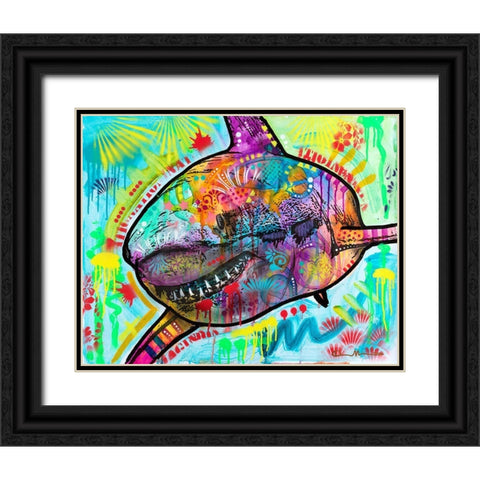 Shark 2 Black Ornate Wood Framed Art Print with Double Matting by Dean Russo Collection