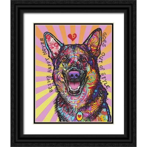 Being Happy Black Ornate Wood Framed Art Print with Double Matting by Dean Russo Collection