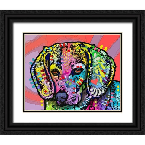 Magic Beagle Black Ornate Wood Framed Art Print with Double Matting by Dean Russo Collection