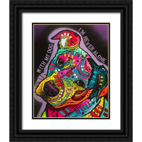 With My Dog Black Ornate Wood Framed Art Print with Double Matting by Dean Russo Collection