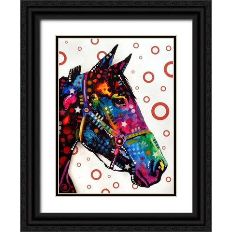 Horse Black Ornate Wood Framed Art Print with Double Matting by Dean Russo Collection