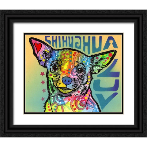 Chihuahua Luv Black Ornate Wood Framed Art Print with Double Matting by Dean Russo Collection