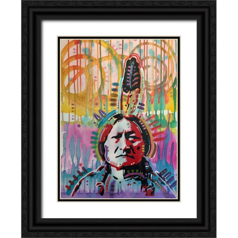 Sitting Bull purple Black Ornate Wood Framed Art Print with Double Matting by Dean Russo Collection