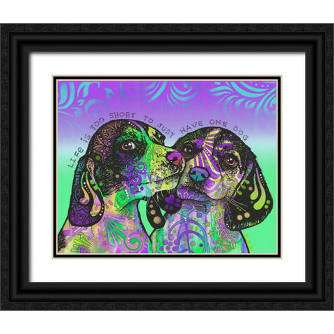 Life Is Too Short Black Ornate Wood Framed Art Print with Double Matting by Dean Russo Collection