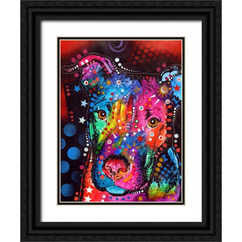 Young Bull 120610 Black Ornate Wood Framed Art Print with Double Matting by Dean Russo Collection