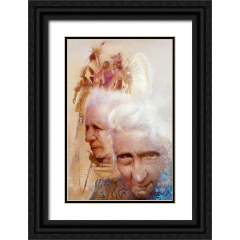 Indian Market Black Ornate Wood Framed Art Print with Double Matting by Lund, Denton