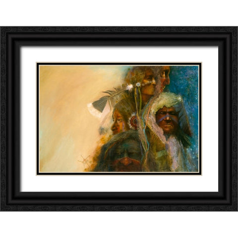 A Gathering Of Nations Black Ornate Wood Framed Art Print with Double Matting by Lund, Denton