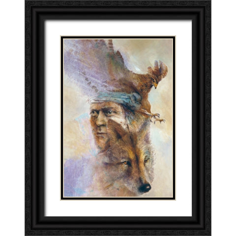 Spirits Of The Wild Black Ornate Wood Framed Art Print with Double Matting by Lund, Denton