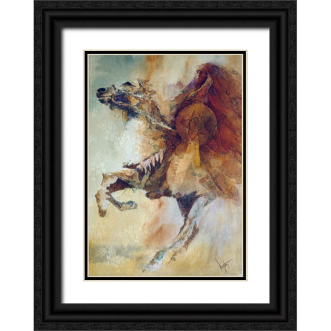 War Chief Black Ornate Wood Framed Art Print with Double Matting by Lund, Denton