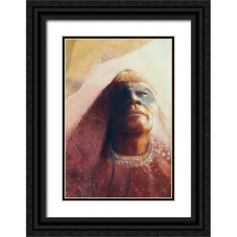 Waiting For A Vision Black Ornate Wood Framed Art Print with Double Matting by Lund, Denton