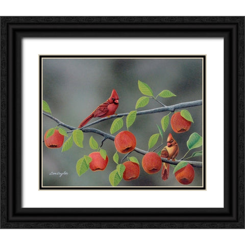 Symphony in Red Black Ornate Wood Framed Art Print with Double Matting by Engler, Don