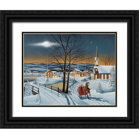 Winter in the Country Black Ornate Wood Framed Art Print with Double Matting by Engler, Don