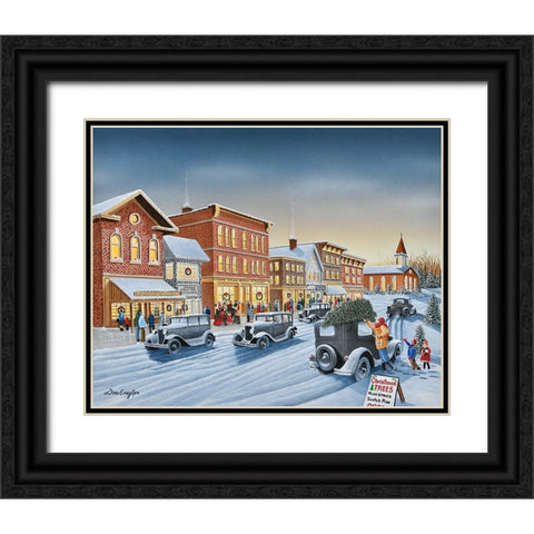 Old Fashion Christmas Black Ornate Wood Framed Art Print with Double Matting by Engler, Don