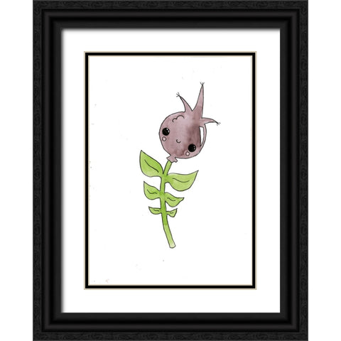 059a Black Ornate Wood Framed Art Print with Double Matting by Steel, Emma