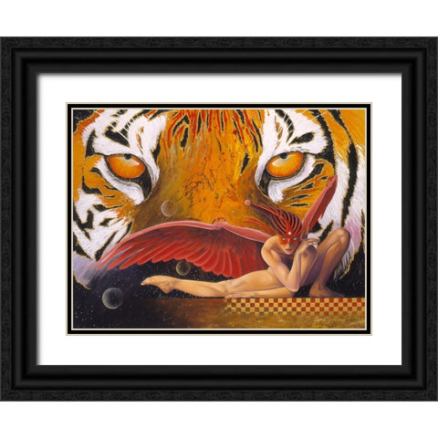 The Tigress Black Ornate Wood Framed Art Print with Double Matting by Stevenson, Graeme
