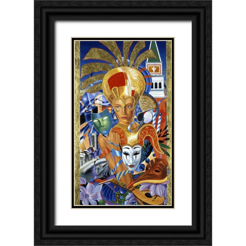 Venice Awaits Black Ornate Wood Framed Art Print with Double Matting by Stevenson, Graeme