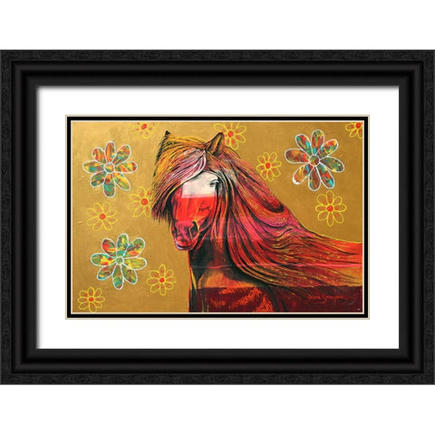 Wildfire Black Ornate Wood Framed Art Print with Double Matting by Stevenson, Graeme