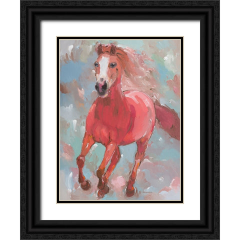 Blazing Runner Black Ornate Wood Framed Art Print with Double Matting by Khorasani, Hooshang