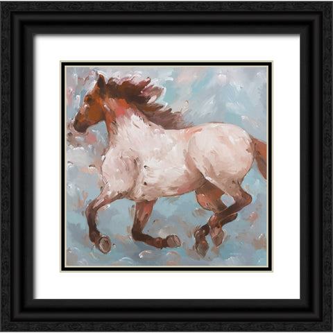Roan Runner Black Ornate Wood Framed Art Print with Double Matting by Khorasani, Hooshang