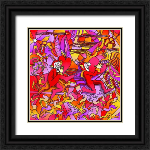 Dancing-Devils Black Ornate Wood Framed Art Print with Double Matting by Green, Howie