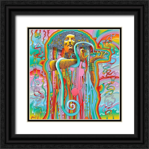 Mucha-Snake-Priestess Black Ornate Wood Framed Art Print with Double Matting by Green, Howie