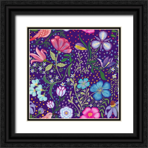 20-72 Harmony Blues Black Ornate Wood Framed Art Print with Double Matting by HUE and MI and Sangita