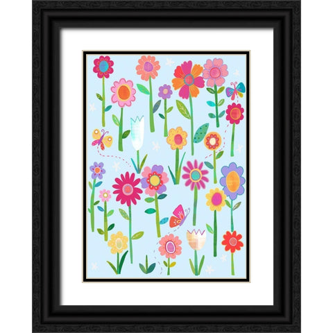 Meadow Black Ornate Wood Framed Art Print with Double Matting by HUE and MI and Sangita