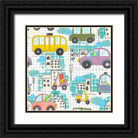 Lets Take A Drive Black Ornate Wood Framed Art Print with Double Matting by HUE and MI and Sangita