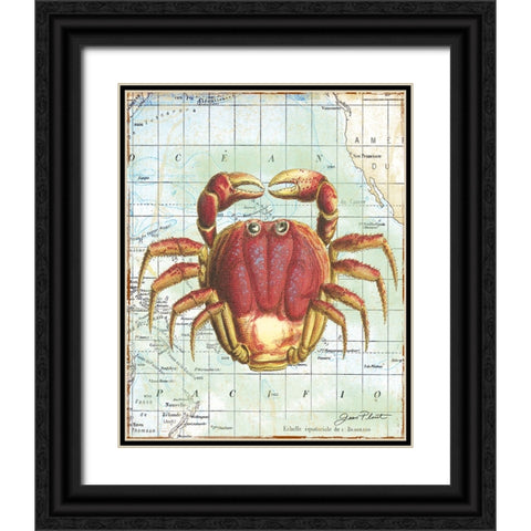 Nautical Journey-D-Crab Black Ornate Wood Framed Art Print with Double Matting by Plout, Jean