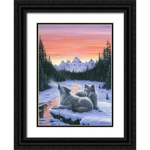 Winters Dawn Black Ornate Wood Framed Art Print with Double Matting by Tift, Jeff