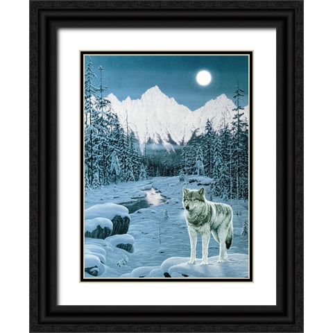 Winter Twilight Black Ornate Wood Framed Art Print with Double Matting by Tift, Jeff