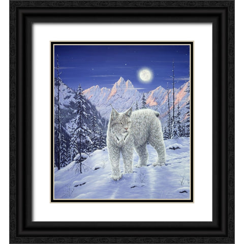 Moonlight Wilderness Black Ornate Wood Framed Art Print with Double Matting by Tift, Jeff