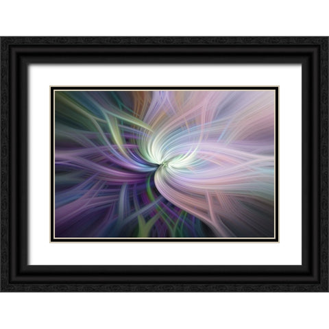 Mystery of Colors Glow of Galactic Rose Black Ornate Wood Framed Art Print with Double Matting by Jenny Rainbow Fine Art