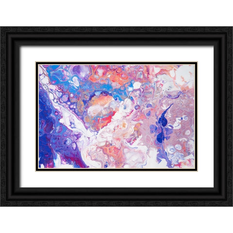 Fluid Acrylic Winter Delight 3 Black Ornate Wood Framed Art Print with Double Matting by Jenny Rainbow Fine Art