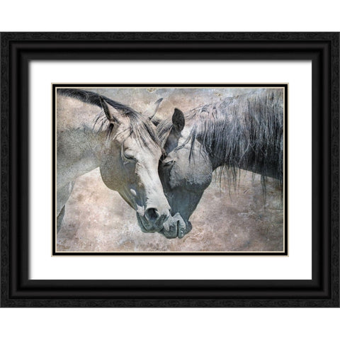 Horse Love Rustic Black Ornate Wood Framed Art Print with Double Matting by Schell, Jennie Marie