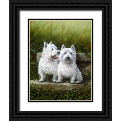 Js92-A Black Ornate Wood Framed Art Print with Double Matting by Silver, John