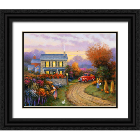 Fall Harvest Black Ornate Wood Framed Art Print with Double Matting by Zaccheo, John