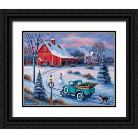 Bringing Home the Tree Black Ornate Wood Framed Art Print with Double Matting by Zaccheo, John
