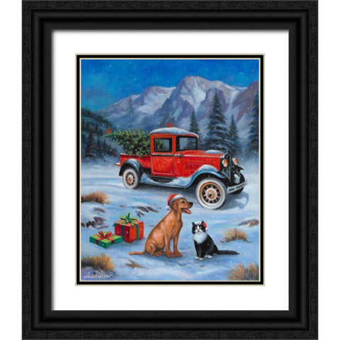 Waiting for Christmas Black Ornate Wood Framed Art Print with Double Matting by Zaccheo, John