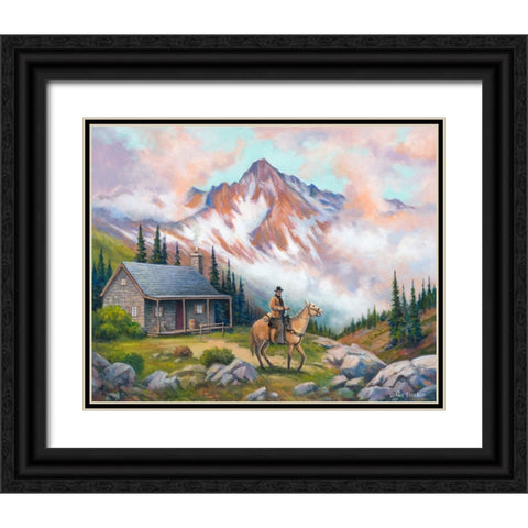 Country Cabin Black Ornate Wood Framed Art Print with Double Matting by Zaccheo, John