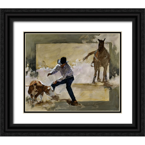 Gotcha! Black Ornate Wood Framed Art Print with Double Matting by Knauf, J.E.