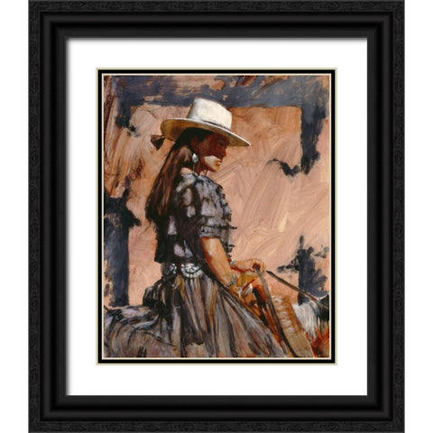 At A Walk Black Ornate Wood Framed Art Print with Double Matting by Knauf, J.E.