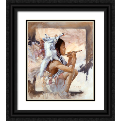 J J Bald Eagle Black Ornate Wood Framed Art Print with Double Matting by Knauf, J.E.